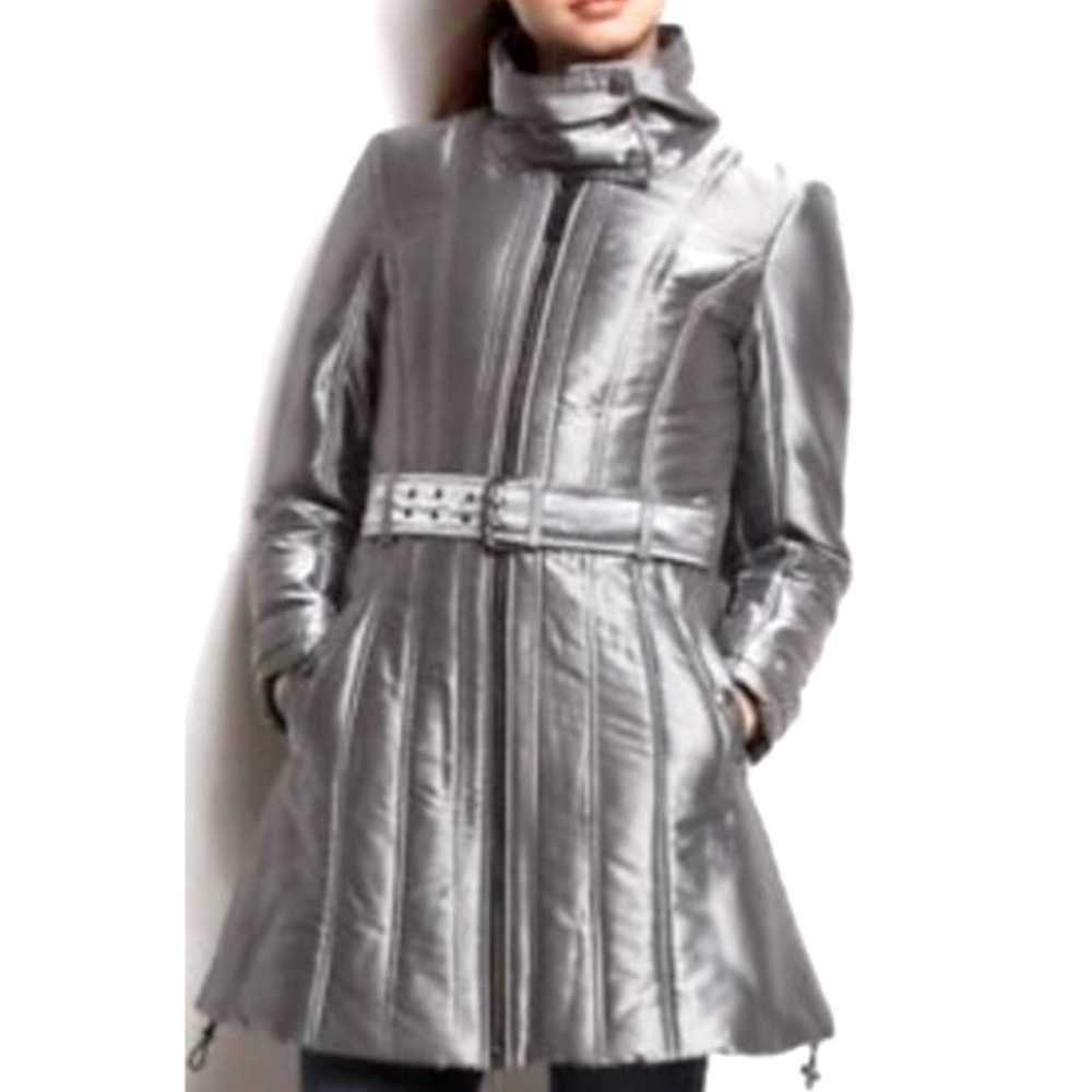 Armani exchange silver metallic coat , worn once great condition. Size M
